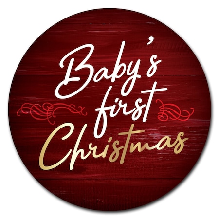 Signmission Babys First Christmas Circle Vinyl Laminated Decal D-36-CIR-Babys first Christmas